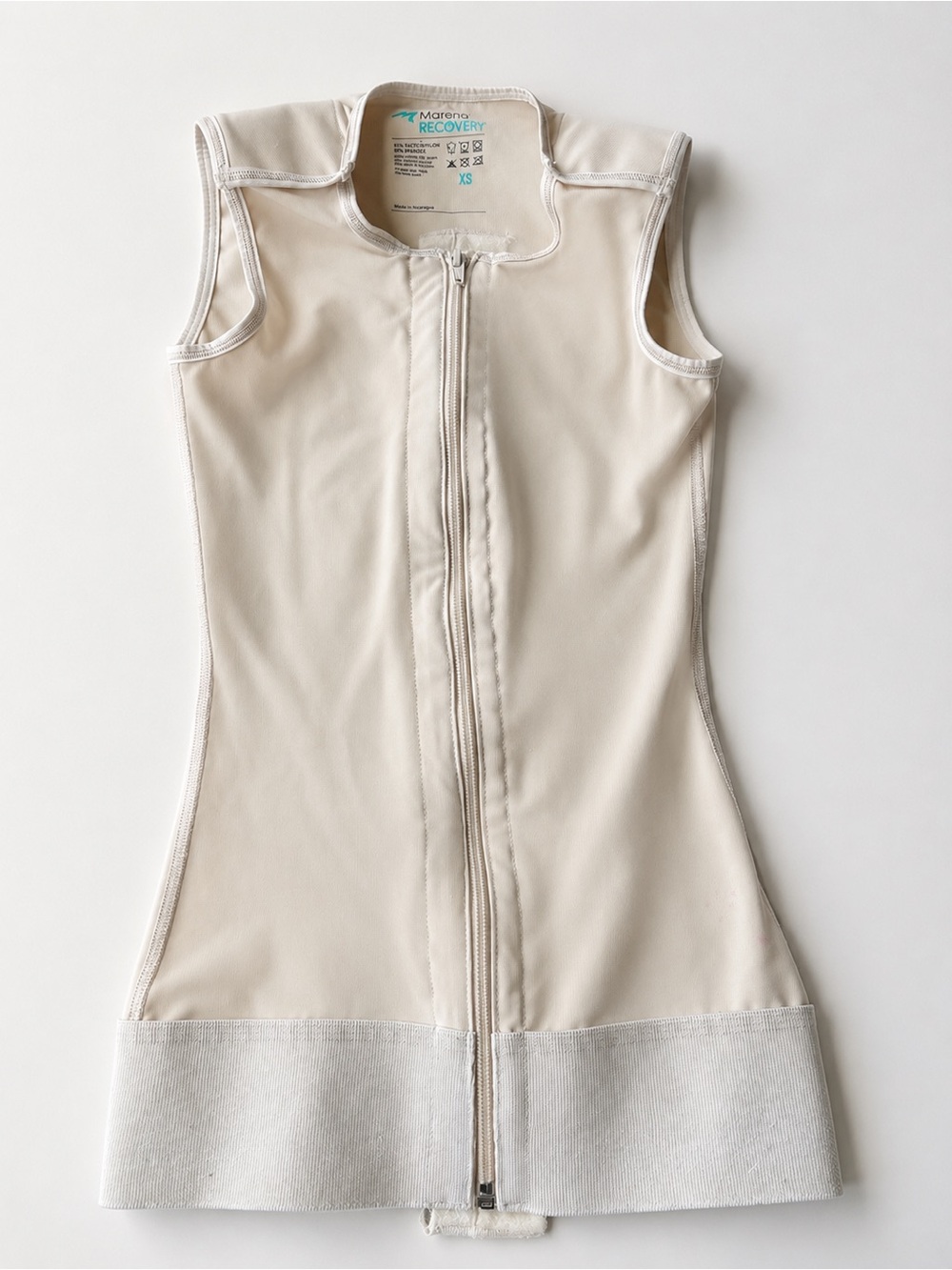 Marena Recovery Men’s Sleeveless Zipper Vest Style MV, Size XS, Beige, Pre-Owned